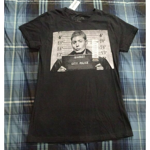Supernatural Other - NWT Supernatural Black T-Shirt Dean Mugshot Size Youth X-Large NWT NEW